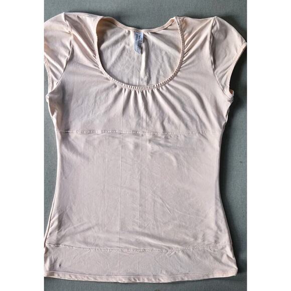 Flexees Tops - Flexees‎ Womens 2XL Pink Tee Shirt Shapewear Layer SS Scoop Maidenform